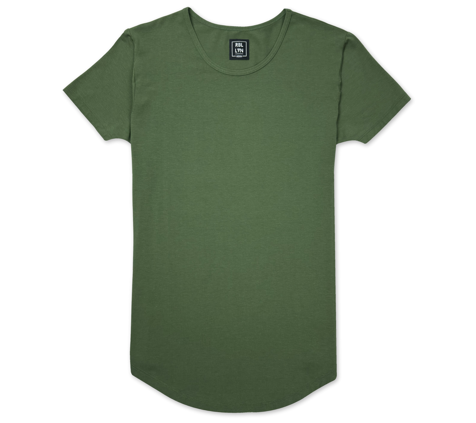 short sleeve drop cut tshirt dark moss green