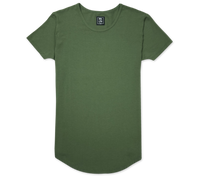 short sleeve drop cut tshirt dark moss green