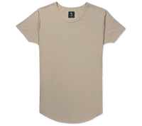 short sleeve drop cut tshirt sand beige